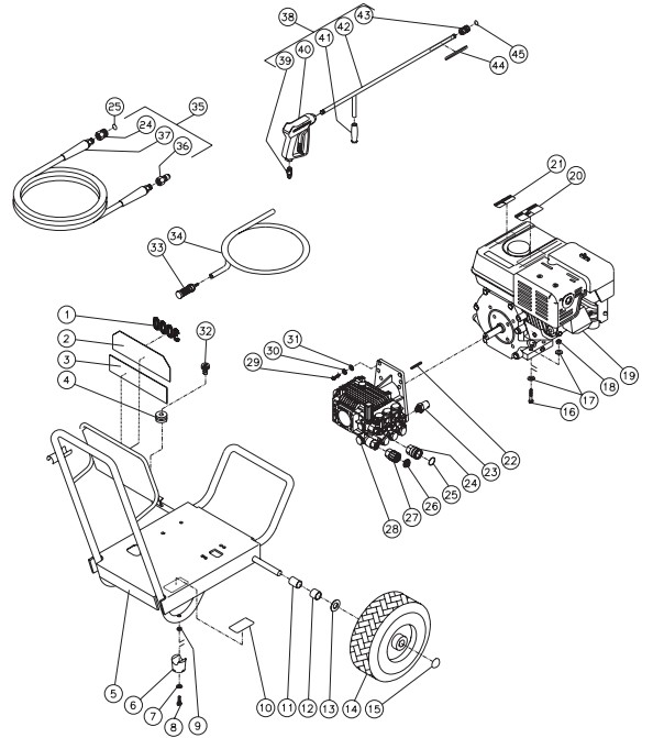MITM JP-3003-0MIB pressure washer parts and manual